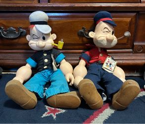 Popeye & Poopdeck Pappy Dolls 19”