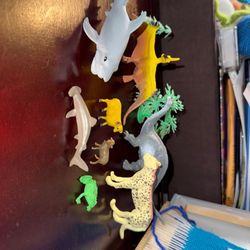 vintage dinosaurs & animals toy lot