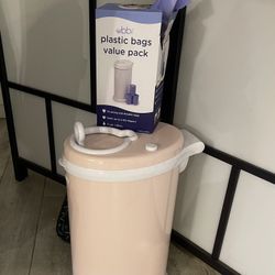 Ubbi Pink Diaper Pail With Bags