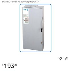 Eaton DG223NRB 3 Wire 2 Pole Fusible B Series General-Duty Safety Switch 240 Volt AC 100 Amp NEMA 3R
