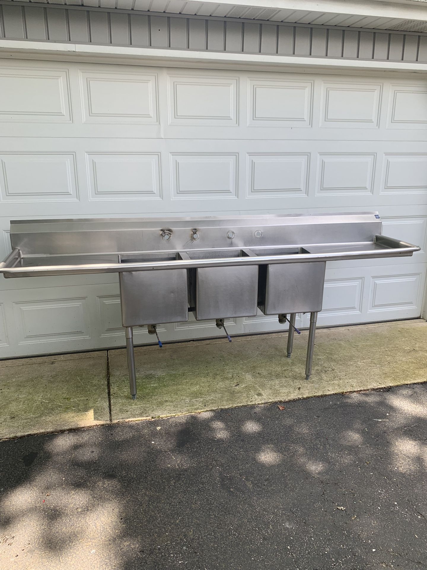 103.5x21 Stainless Steel 3 Compartment Prep Sink
