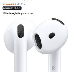 Apple AirPods 4 Wireless Earbuds, Bluetooth Headphones, Personalized Spatial Audio, Sweat and Water Resistant, USB-C Charging Case, H2 Chip, Up to 30 