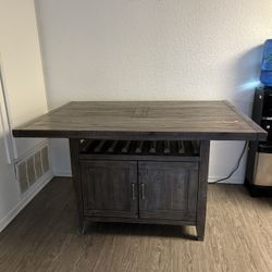 Solid pine dining table/wine storage with 15” leaf   