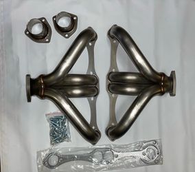 23-49 Street Rod W/Chevy SBC Angle Plug Heads - Stainless Steel 350 v8 shortys