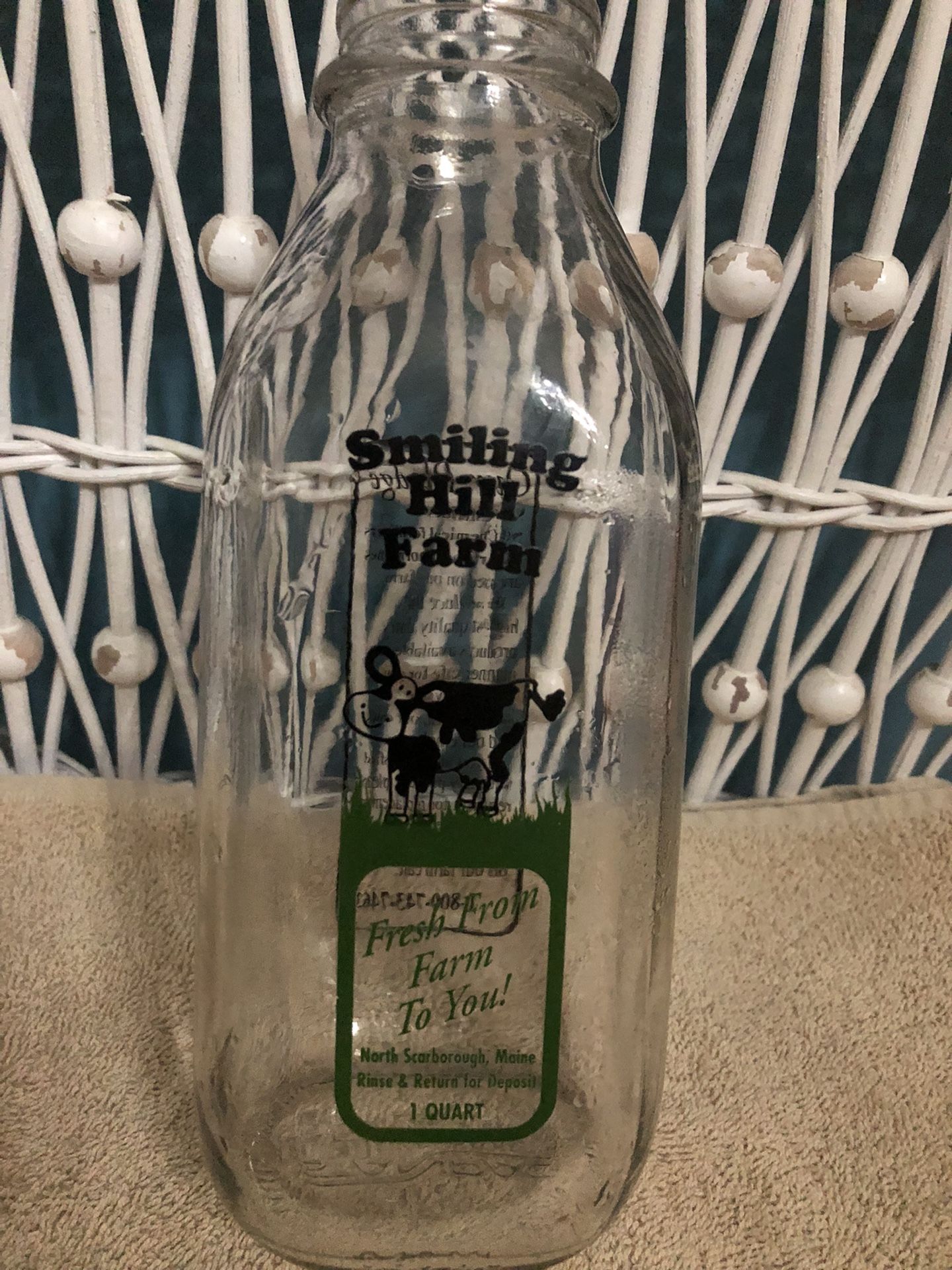 Vintage Milk Bottle From Smiley Farms Best For Vase Or Crafts Great Condition