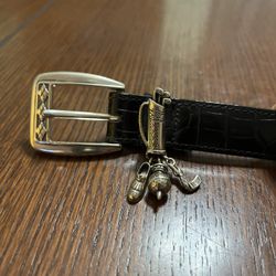 Brighton Black Leather Belt Sz M/L-32