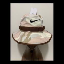 NIKE Adult Apex Camo Bucket Hat Coconut Milk/Cacao Wow Unisex sz S & M available NEW!!