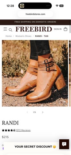Freebird Size 9  Randi Booties with western buckles