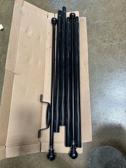 Black Curtain Rod Set with Ball Finials – Multi-Piece – $20