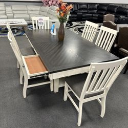 7PC Gray Dining Table Set