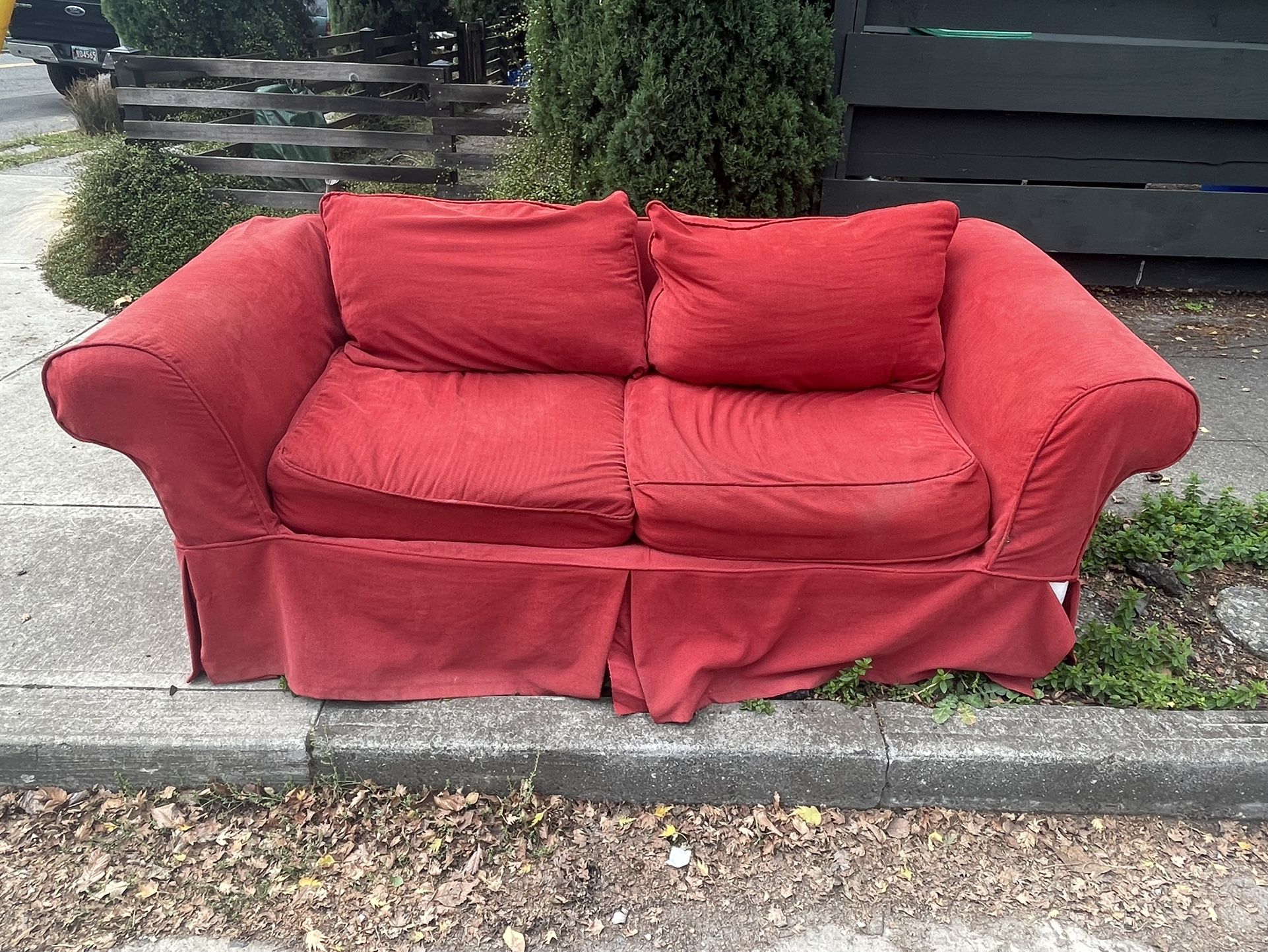 Beautiful red couch (free!)