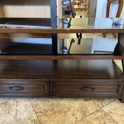 Tv Stand With Glass Shelves 