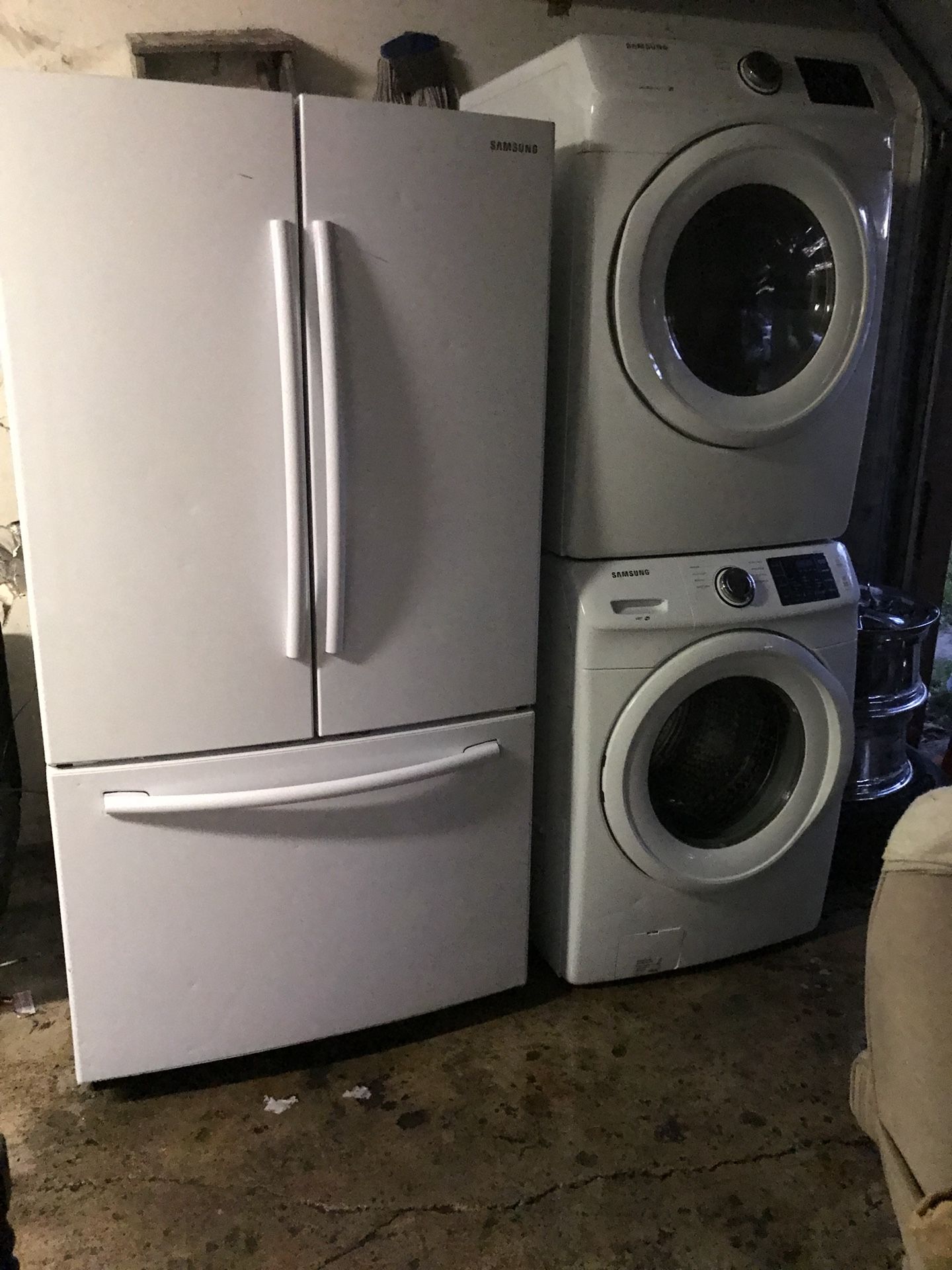 Samsung Refrigerator and washer and dryer