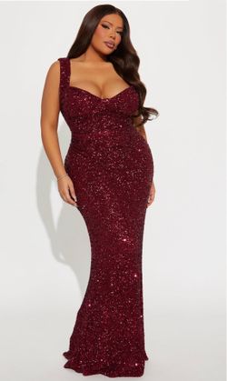 Burgundy Sequined Dress