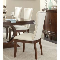 Dark Cherry Wood Dining Chairs 2pcs