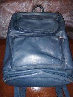 Piquadro Blue Leather Backpack