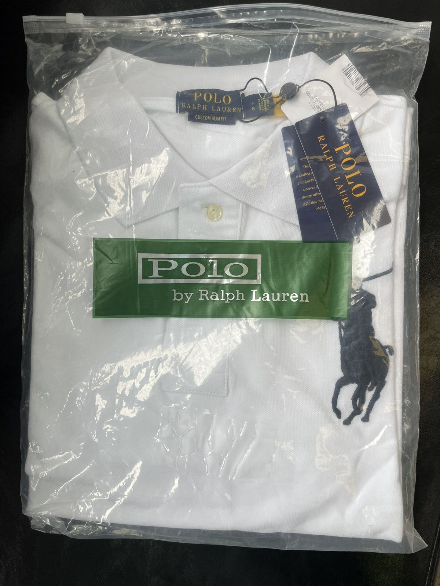 *NWT - POLO RALPH LAUREN Mens Big Pony Custom Slim Fit Polo Shirt White
