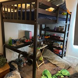 Twin bunk with desk