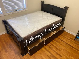 New Full Bed And Mattress With Drawers