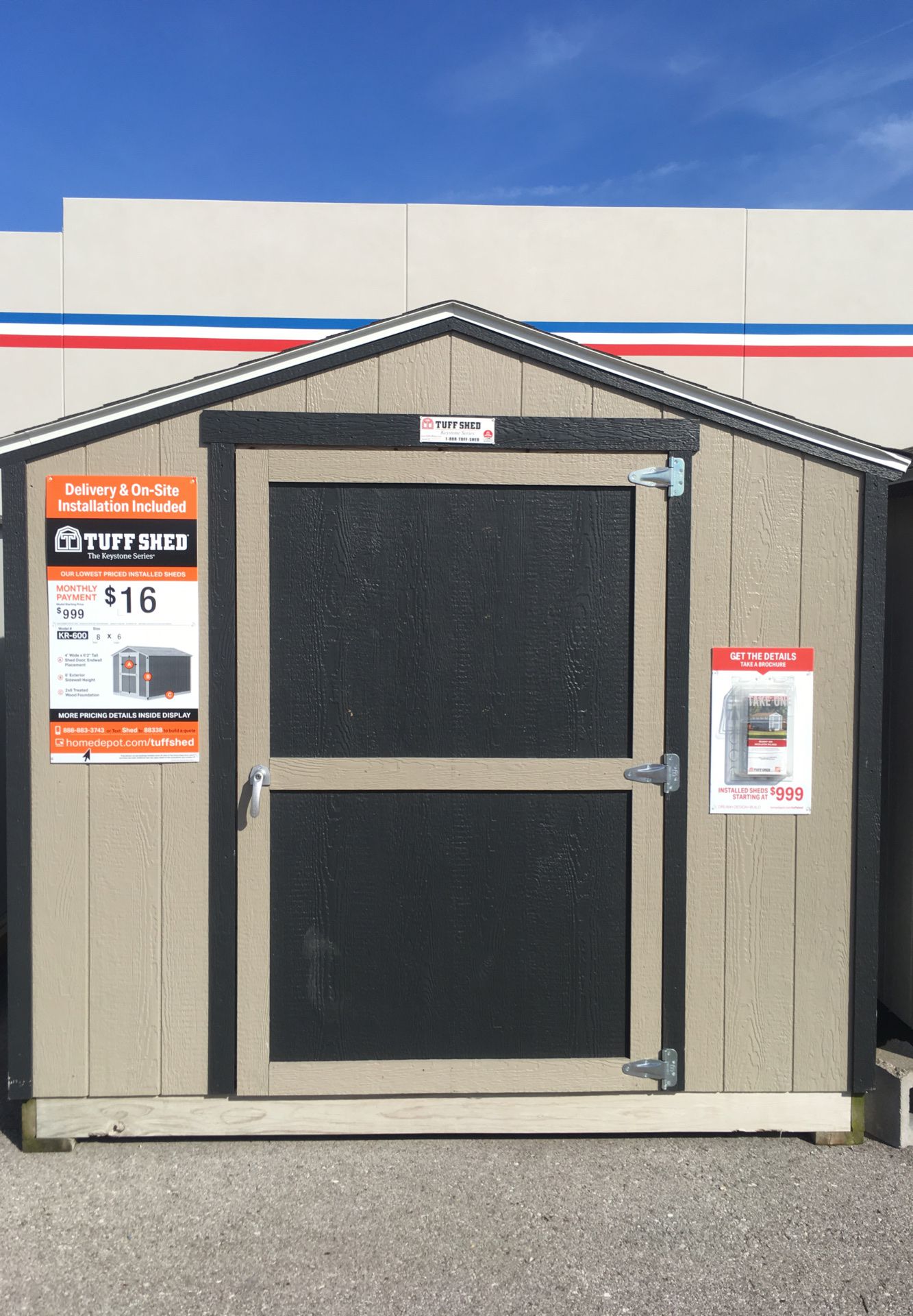 8x6 TUFF SHED $999 delivered or built on site