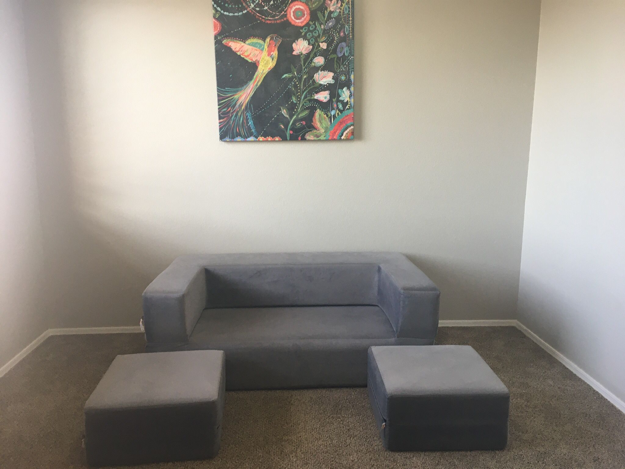 Gray Modular Sofa Bed (Queen Sized Sleeper)
