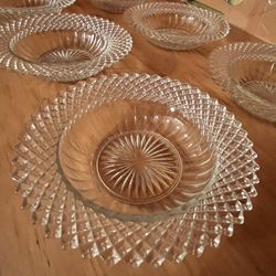 ANCHOR HOCKING Miss America Clear Bowl 6 1/4"  Depression Glass - Set of Six 