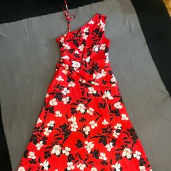 One Shoulder Floral Dress 