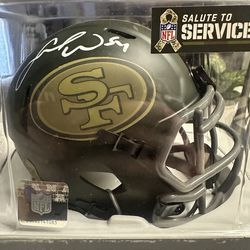 Fred Warner Signed San Francisco 49ers Riddell STS Speed Mini Helmet Beckett