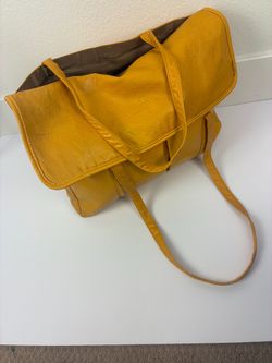 Mustard Yellow Leather Shoulder Bag