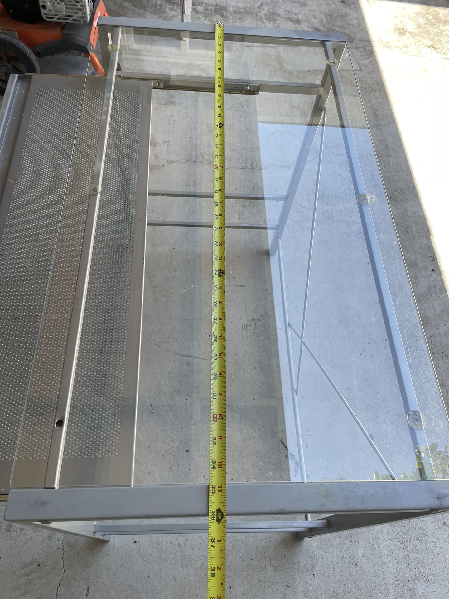 Free Glass Silver Computer Desk
