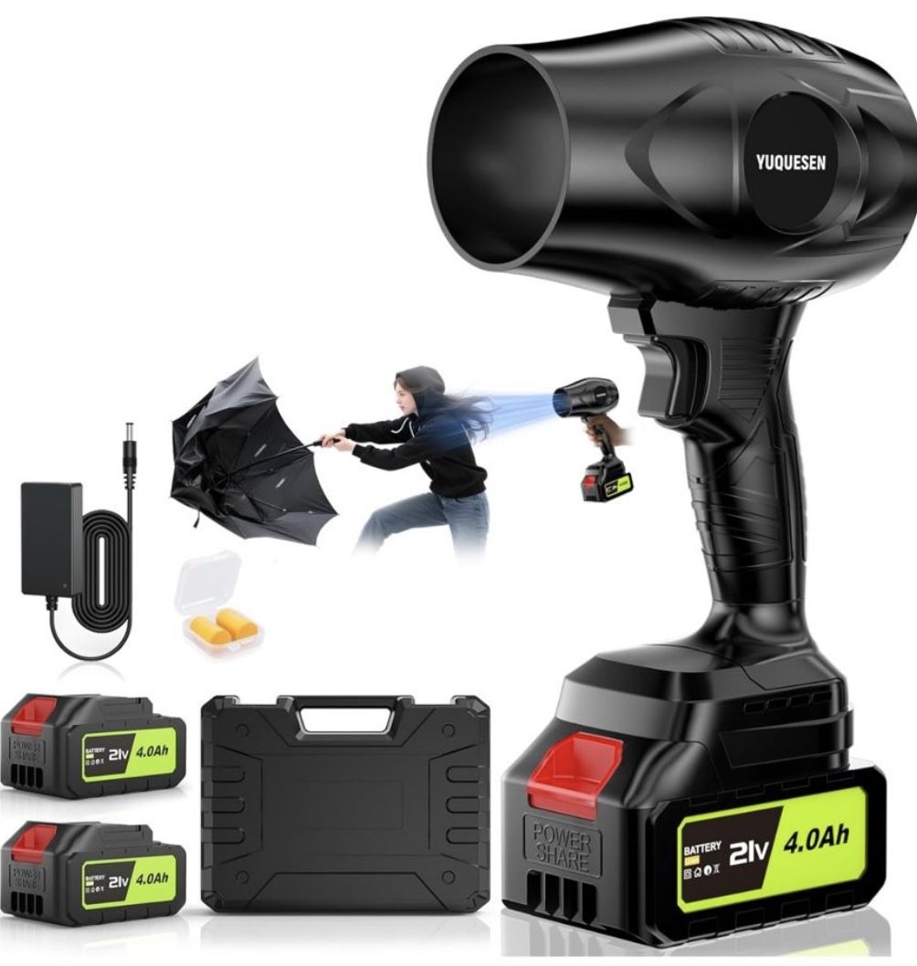 Cordless Leaf Blower 990,000 RPM - 21V Electric Leaf Blower with 4.0Ah Battery & Charger - Ultra Lightweight Handheld Blower for Patio, Garden, Drivew