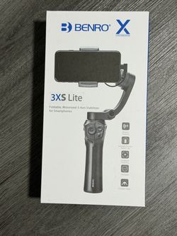 Benro 3XS 3-Axis Smartphone Handheld Gimbal Stabilizer with Foldable Design, 24-Hour Battery, Wireless Charging and External Mic Port for Mobile Creat