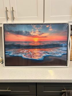 Sunset at the beach wall art