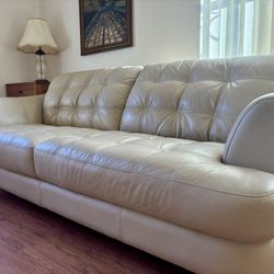Leather Couch With Matching Chair & Ottoman 