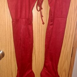 LADIE'S CUTE RED SUEDE BOOTS/SIZE 9.5