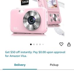 New In Box Digital Camera,FHD 1080P 44MP Kids Camera for Photography with 32GB Card,16X Zoom Point and Shoot Digital Camera with Fill Light, Anti-Shak
