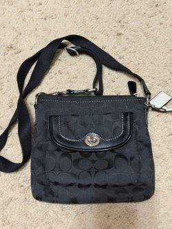 Coach - small crossbody black canvas