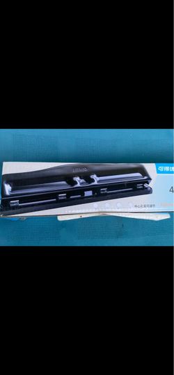 Adjustable 4 Hole Paper Puncher Black Heavy-Duty Hole Punch