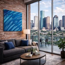 Sapphire Rush Abstract Canvas Wall Art | Modern Blue Statement Decor | House of Gemzz