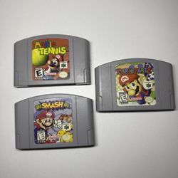 N64 Super Smash Bros Mario Party Mario Tennis Game Cartridges