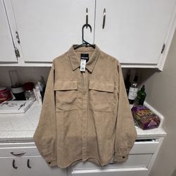 Tan Corduroy Button up BRAND NEW