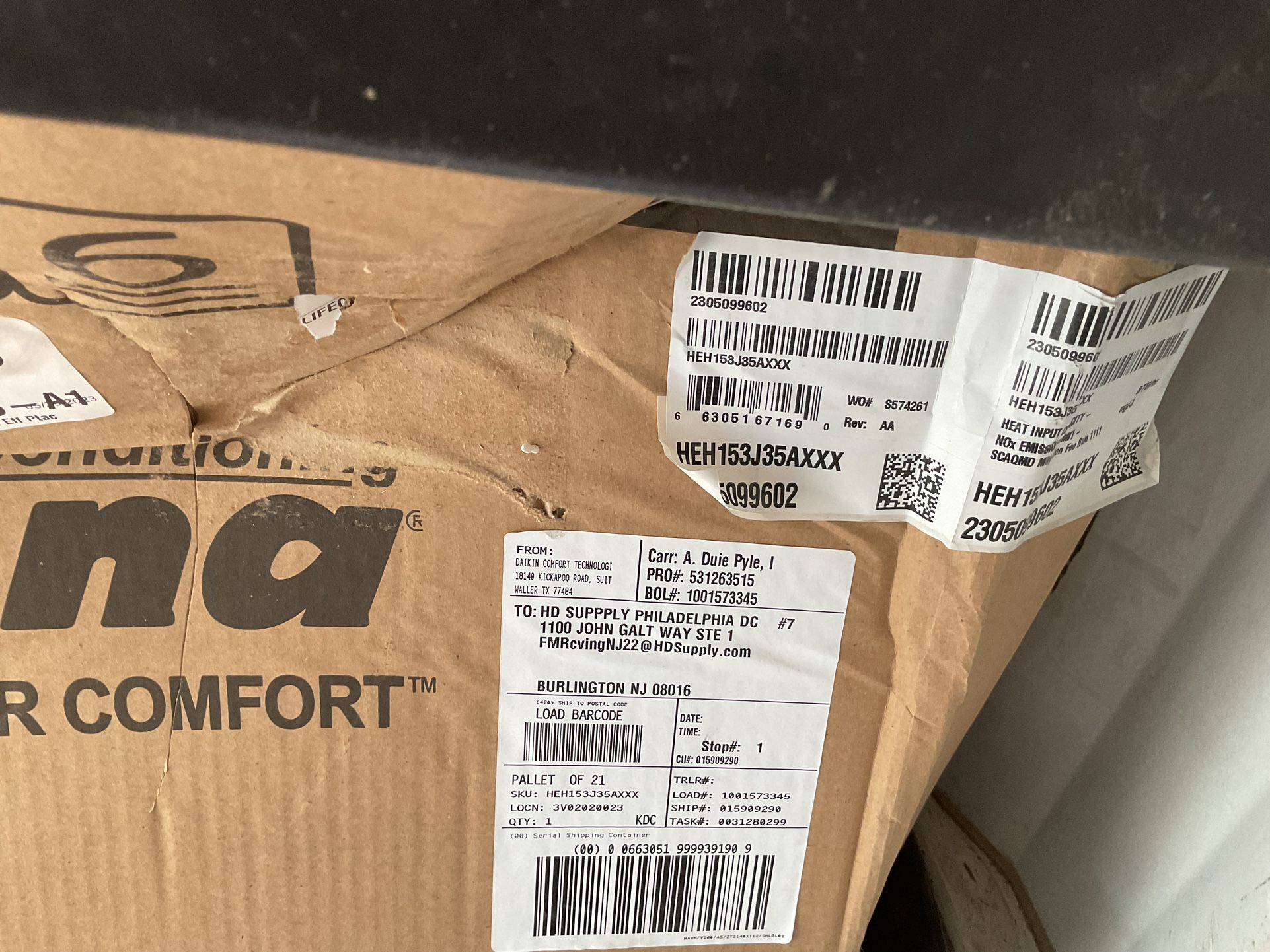 Amana PTAC 15000 BTU HEH153J35AXXX