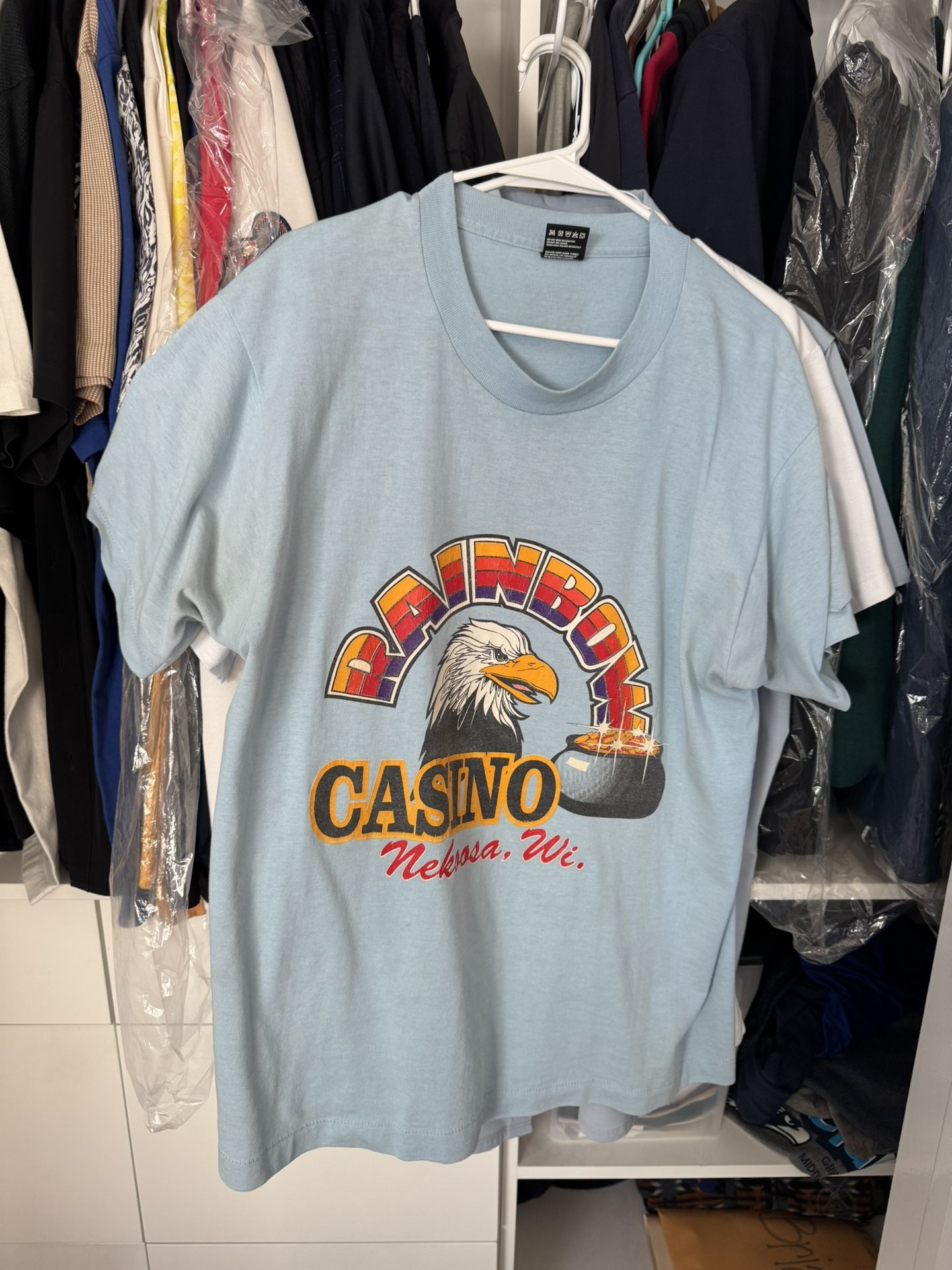 Retro Old School Shirt Eagle Rainbow Casino