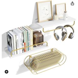 White And Gold Shelves