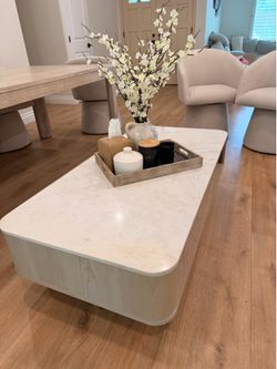Marble coffee table with storage