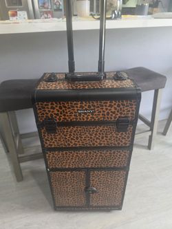 SHANY Rolling Makeup Train Case Leopard Print