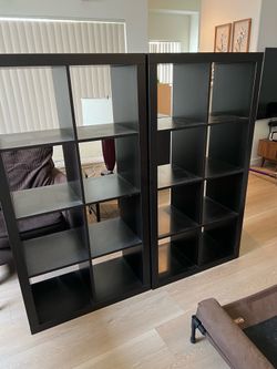 IKEA KALLAX Shelf Unit Set (2 Black Shelves)