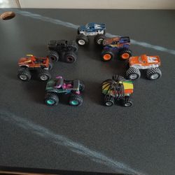 7 Diecast Monster Trucks Very Clean And Collectable 