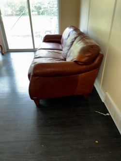 Natuzzi Brown Leather 3-Seater Sofa