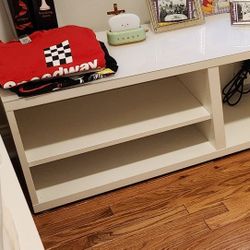 Ikea besta TV stand unit white + glass top, bookcase bench
